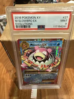 2016 POKEMON XY EVOLUTIONS #27 M SLOWBRO EX PSA 9 - Image 1