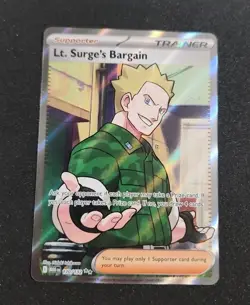 Lt. Surge's Bargain 170/132 Ultra Rare Full Art Pokemon Mega Evolution NM - Image 1