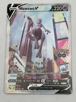 Mewtwo V 072/078 Alternate Full Art Pokemon GO Pokemon Card NM - Image 1