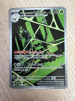 Pokemon TCG Team Rockets Spidops Illustration Rare Card 187/182 Destined Rivals - Image 1