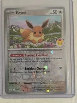Eevee 2025 Pokemon Day Promo Card , 074/131, Prismatic Evolutions, Blister Pack - Image 1
