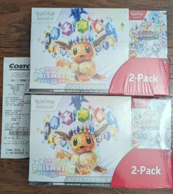 Pokemon Prismatic Evolutions 2 ETBs + 2 Booster Bundles TCG - Costco Pack 🔥 - Image 1