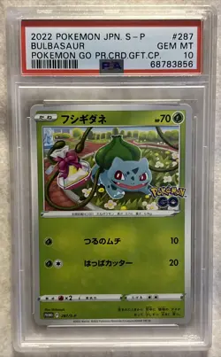 PSA 10 2022 Pokemon JPN. S - P Bulbasaur Pokemon Go Pr.Crd.Gft.Cp. #287 Gem Mint - Image 1