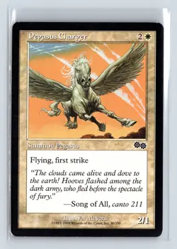 PEGASUS CHARGER - MTG Magic the Gathering Card - Urza's Saga - Common - Image 1
