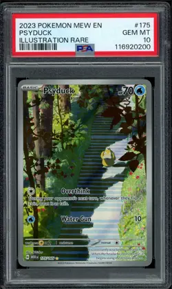 2023 PSA 10 Pokemon 151 SV Psyduck Illustration Rare Full Art 175/165 card Gem - Image 1