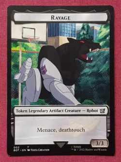 Magic The Gathering UNIVERSES BEYOND TRANSFORMERS RAVAGE token card MTG - Image 1