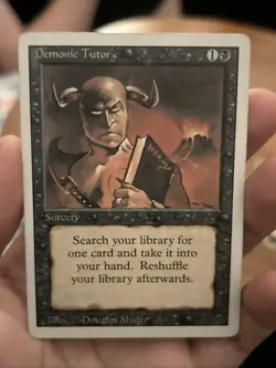 MTG Demonic Tutor Revised Edition Moderate play - Image 1