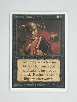 MTG DEMONIC TUTOR Unlimited Edition Regular MT Uncommon Magic The Gathering - Image 1