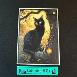 x1 Magical Black Cat Sleeve Forest Guardian Standard Size Pokemon MTG Digimon - Image 1