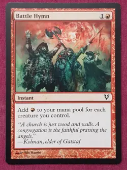 Magic The Gathering AVACYN RESTORED BATTLE HYMN red card MTG - Image 1