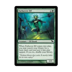 WOTC MtG Shadowmoor Farhaven Elf (C) (Foil) EX - Image 1