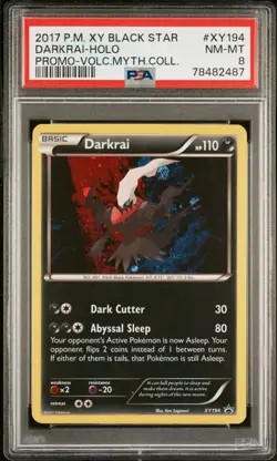 2018 Pokemon XY Black Star Promo Mythical Collection XY194 Darkrai Holo PSA 8 NM - Image 1
