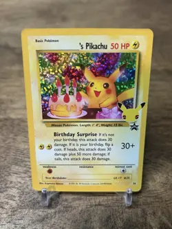 Pokemon TCG Birthday Pikachu Celebrations Collection Holo #24 BlackStar Promo NM - Image 1