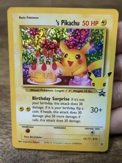 Pokemon TCG Birthday Pikachu Celebrations Collection Holo #24 BlackStar Promo NM - Image 3