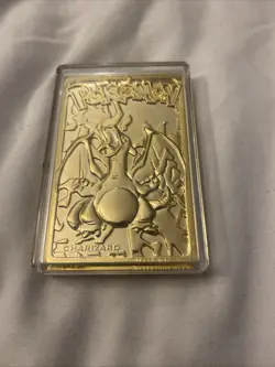 23K Gold Plated CHARIZARD Trading Card 1999 Burger King Pokemon - Image 1