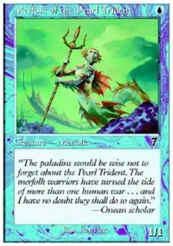 MTG English Merfolk of the Pearl Trident NM Foil 7th Edition - Image 1