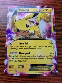 Pikachu EX XY84 Black Star Promo Holo Rare Pokemon Card - MP - Image 1