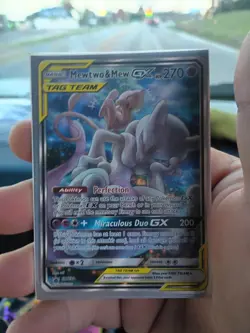 Pokemon Mewtwo and Mew GX Tag Team Promo SM191 Sleeved And A Darkrai Vm - Image 4