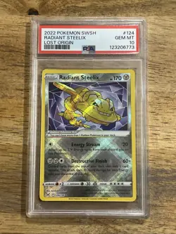 GRADED PSA 10 2022 Pokemon SWSH Radiant Steelix Lost Origin #124 - Image 1