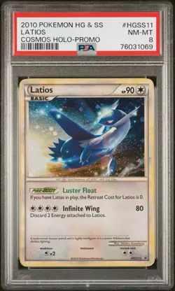 Pokemon Latios 2010 Cosmos Holo Black Star Promo HGSS11 PSA 8 2 Swirls🌀 - Image 1