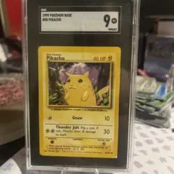 1999 Pokemon Game Base Set #58 Yellow Cheeks Pikachu CGC 9 MINT - Image 1