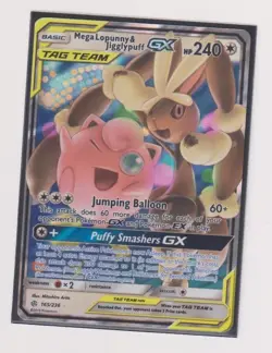 POKEMON MEGA LOPUNNY & JIGGLYPUFF GX TAG TEAM 165/236 FULL ART HOLO RARE - Image 1
