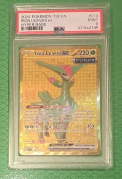 2024 Pokemon Iron Leaves EX Hyper Rare 213/162 TEF EN PSA 9 Mint - Image 1