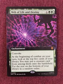 Web of Life and Destiny EXTENDED NM/M MTG Spiderman Magic Card - Image 1