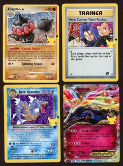 Pokemon Celebrations 4-Card Lot Claydol Xerneas EX Dark Gyarados Team Rocket - Image 1