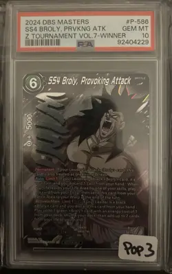 Dragon Ball Super Card SS4 Broly Provoking Attack Tournament Promo PSA 10 - Image 1