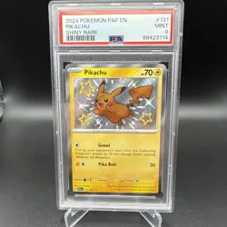 Pokemon Pikachu Shiny Rare #131/091 PAF EN Paldean Fates PSA 9 MINT - Image 1