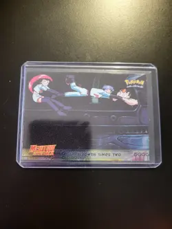 Topps Pokemon Mewtwo Strikes Back 23 Meowth Times Two EMBOSSED FOIL HOLO TEXTURE - Image 2