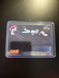 Topps Pokemon Mewtwo Strikes Back 23 Meowth Times Two EMBOSSED FOIL HOLO TEXTURE - Image 4