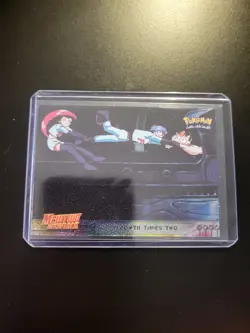 Topps Pokemon Mewtwo Strikes Back 23 Meowth Times Two EMBOSSED FOIL HOLO TEXTURE - Image 5