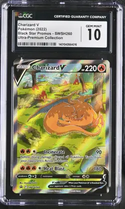 CGC 10 GEM MINT Charizard V SWSH260 - Pokemon Sword & Shield Ultra Premium Promo - Image 1