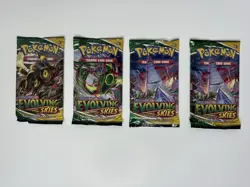 EVOLVING SKIES Pokemon TCG Sword & Shield Factory Sealed Booster Packs Lot of 4 - Image 1