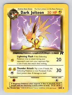 LP Dark Jolteon 38/82 TCG Pokemon Team Rocket - Image 1