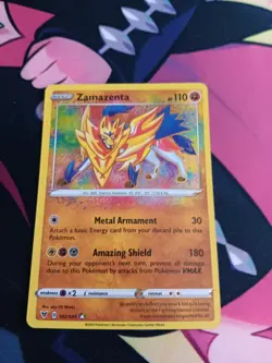 Zamazenta 102/185 Holo Rare Vivid Voltage Sword And Shield Pokemon TCG - Image 1