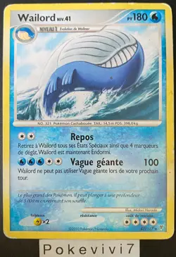 Carte Pokemon WAILORD 47/147 RARE PLATINE FR OCCASION - Image 1