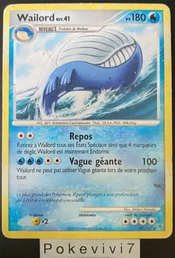 Carte Pokemon WAILORD 47/147 RARE PLATINE FR OCCASION - Image 1