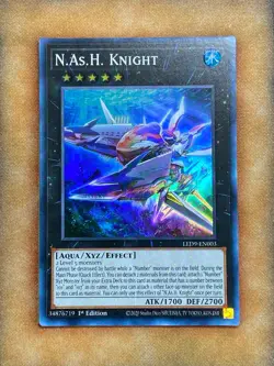 Yugioh N.As.H. Knight LED9-EN003 Super Rare 1st Ed NM - Image 1