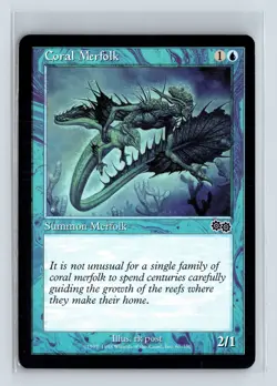 CORAL MERFOLK - MTG Magic the Gathering Card - Urza's Saga - Common - Image 1