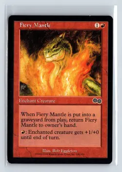 FIERY MANTLE - MTG Magic the Gathering Card - Urza's Saga - Common - Image 1