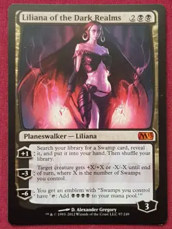 Magic The Gathering 2013 CORE SET M13 LILIANA OF THE DARK REALMS black card MTG - Image 1