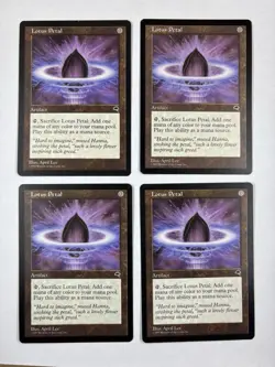 MTG LOTUS PETAL (x4) Tempest Regular 1997 Vintage Magic The Gathering - Image 1