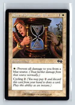 RUNE OF PROTECTION: BLUE - MTG Magic the Gathering Card - Urza's Saga - Common - Image 1