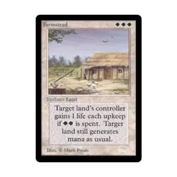 WOTC MtG Beta Farmstead (R) VG- - Image 1