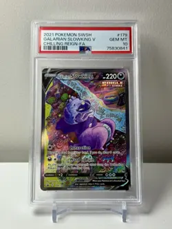 PSA 10 GALARIAN SLOWKING V 2021 POKEMON SWORD & SHIELD CHILLING REIGN FULL ART - Image 1