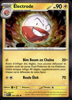 Carte Pokemon ELECTRODE 101/165 HOLO EV3.5 Ecarlate et Violet MEW 151 FR NEUF - Image 2
