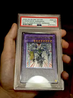 Yugioh GERMAN Elemental Hero Shining Flare Wingman EEN-DE036 Ultimate 1st PSA 7 - Image 1